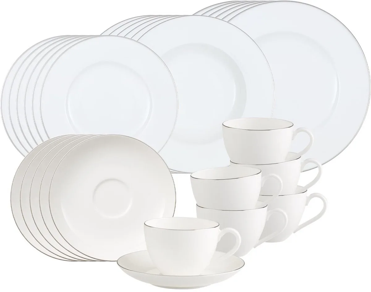 Kombiservice Anmut Platinum No.1 Set van 30 van Villeroy & Boch in Wit-gekleurd – productfoto