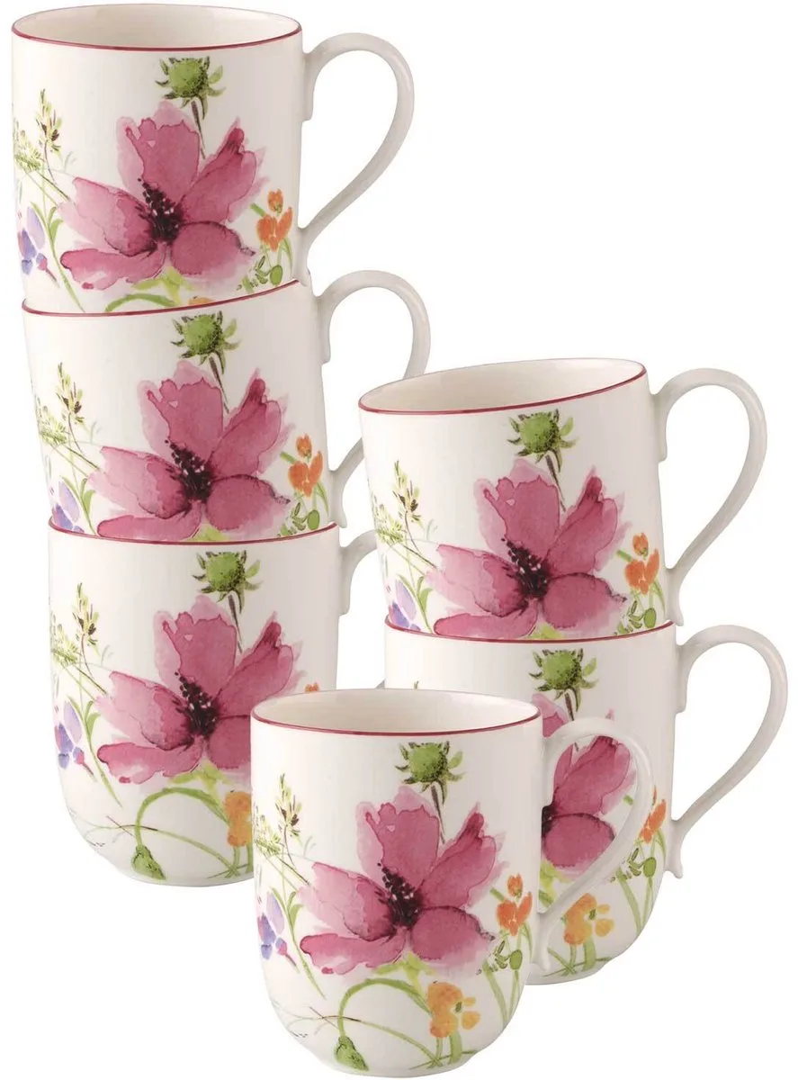 Latte Macchiato Becher Mariefleur Basic 370 ml Set van 6 de Villeroy & Boch en Gekleurd – photo produit