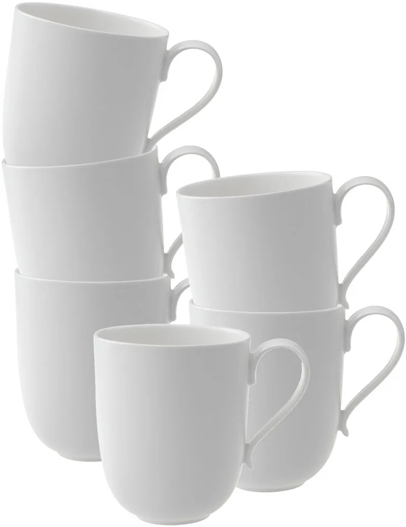 Latte Macchiato Becher New Cottage Basic 370 ml Set van 6 by Villeroy & Boch in Wit-gekleurd – product photo