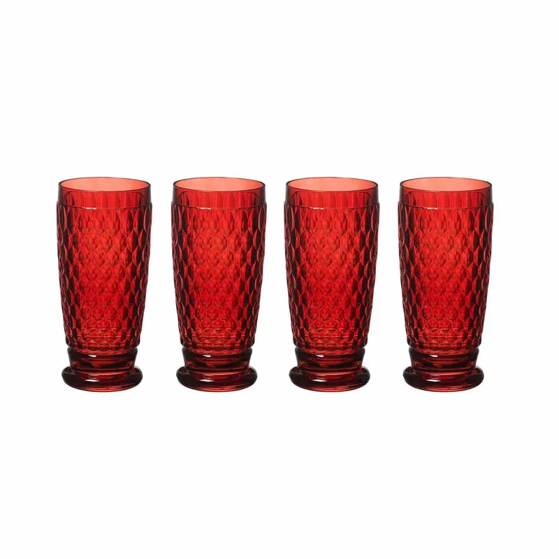 Longdrinkgläser Boston Coloured 400 ml Set van 4 by Villeroy & Boch in Red – product photo