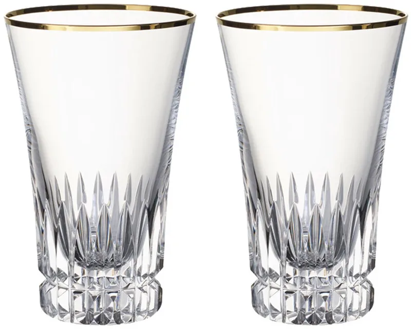 Longdrinkgläser Grand Royal Gold 300 ml Set van 2 von Villeroy & Boch in Transparant-goud – Produktfoto
