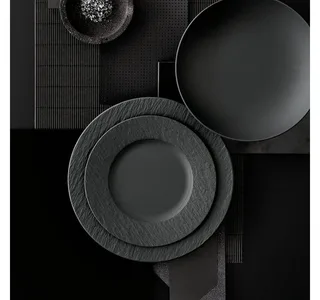 Manufacture Rock Dinerbord Rond - Ø 27 cm de Villeroy & Boch en Noir – photo produit 3 sur 5