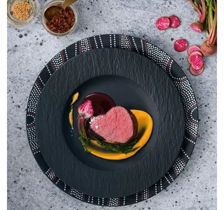Manufacture Rock Dinerbord Rond - Ø 27 cm de Villeroy & Boch en Noir – photo produit 4 sur 5