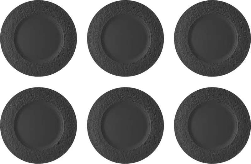 Manufacture Rock Dinerborden 6 stuks 27cm von Villeroy & Boch in Schwarz – Produktfoto