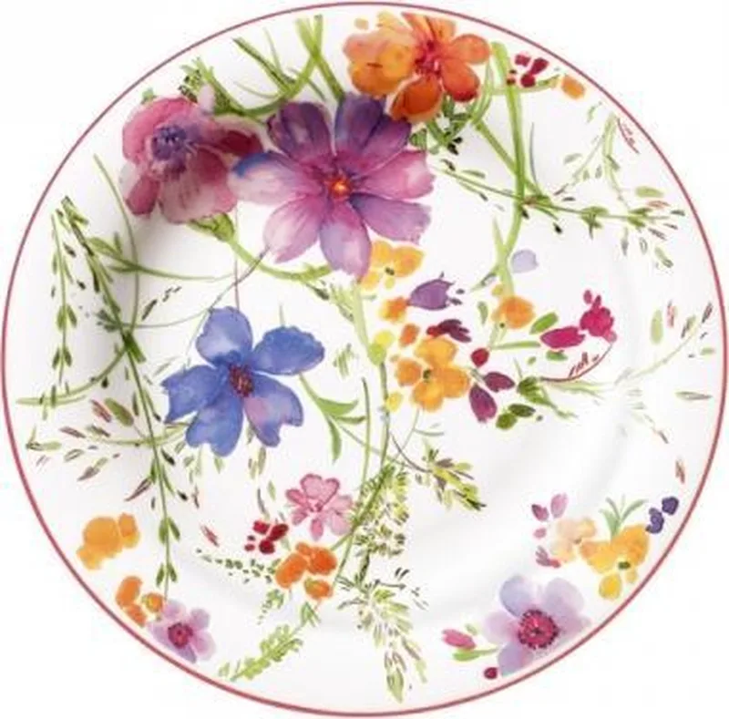 Mariefleur Basic Ontbijtbord 21 cm porselein fra Villeroy & Boch i Hvid, Grøn, Lyserød – produktbillede