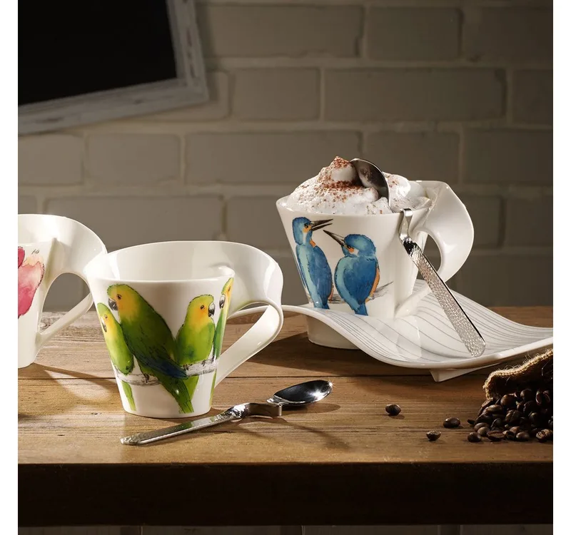 New Wave Caffè Beker Ijsvogel Blauw de Villeroy & Boch en Wit-blauw – photo produit 2 sur 2