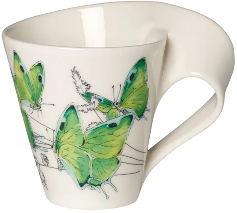 New Wave Caffè Beker Vlinder Groen by Villeroy & Boch in Wit-groen – product photo