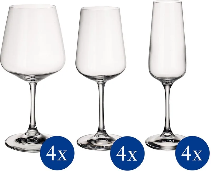 Ovid Glazenset 12-delig - kristalglas by Villeroy & Boch in Transparent – product photo