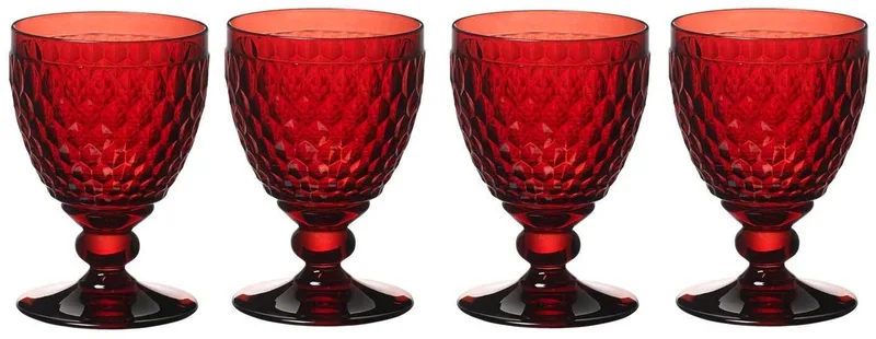 Rotweingläser Boston Coloured 310 ml Set van 4 fra Villeroy & Boch i Rød – produktbillede