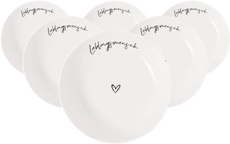 Schalen Lieblingsmensch Statement ø 18,7 cm Set van 6 by Villeroy & Boch in Wit-gekleurd – product photo