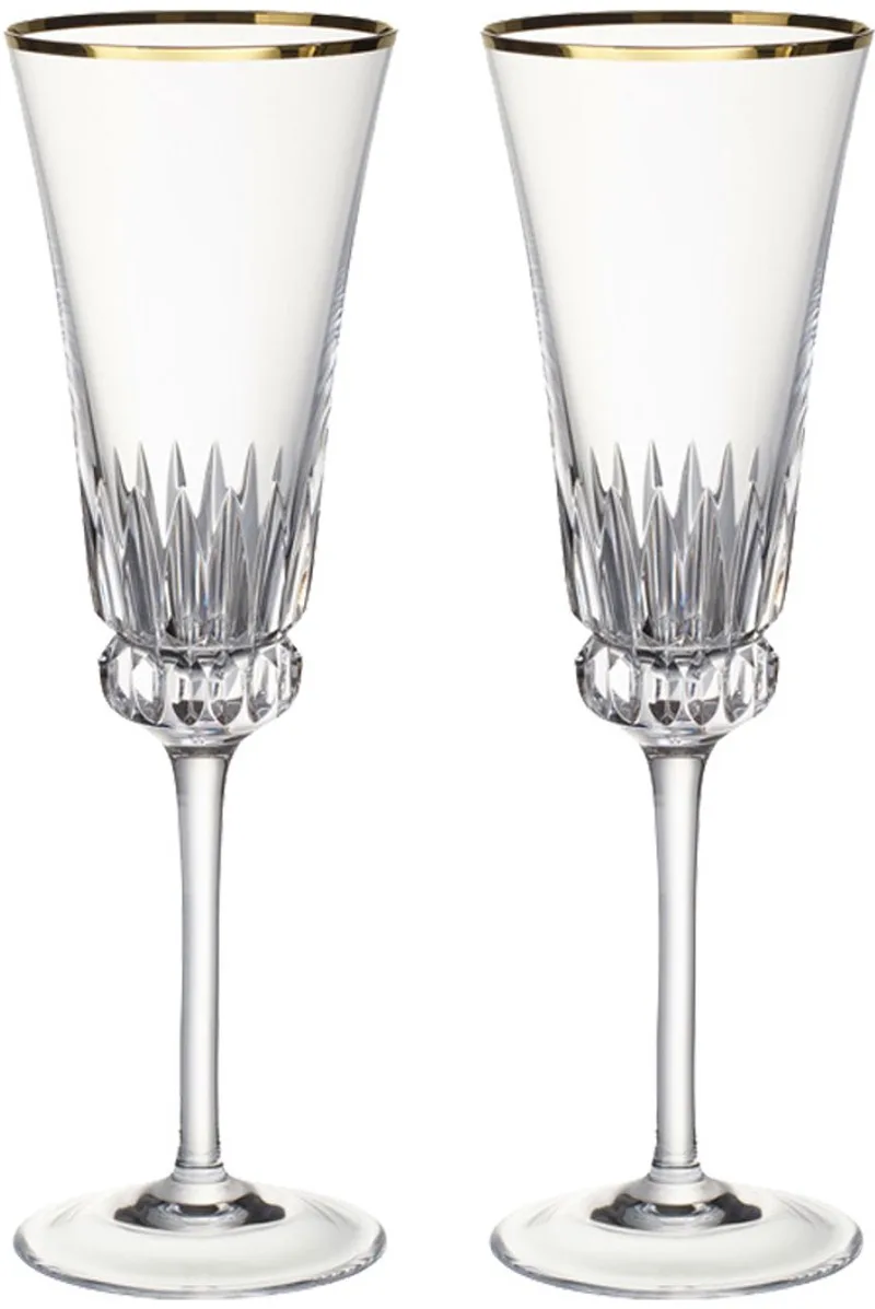 Sektgläser Grand Royal Gold 120 ml Set van 2 by Villeroy & Boch in Transparant-goud – product photo