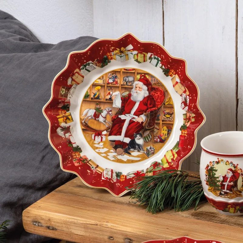 Serveerschaal Toy's Fantasy Kerstman - ø 25 cm von Villeroy & Boch in Rot – Produktfoto 1 von 4
