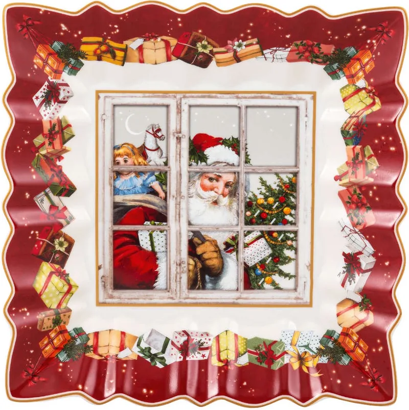 Serveerschaal Toy's Fantasy Santa - 23 x 23 cm de Villeroy & Boch en Rouge – photo produit