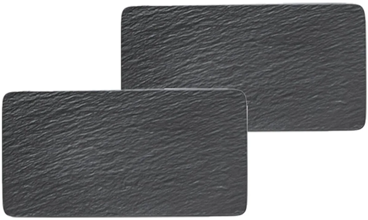 Servierplatten Manufacture Rock Set van 2 van Villeroy & Boch in Zwart-gekleurd – productfoto