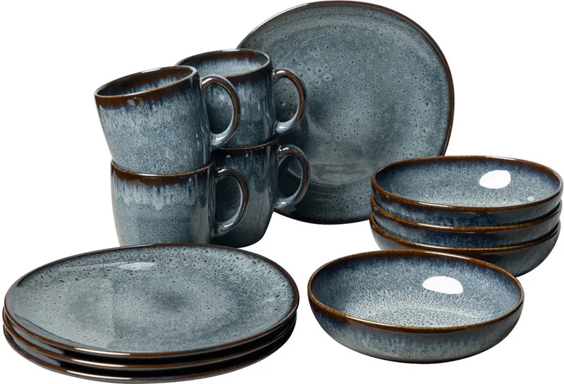 Serviesset Lave - Grijs - 12-delig / 4 personen by Villeroy & Boch in Blauw grijs – product photo