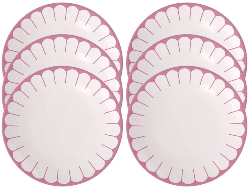 Speiseteller Fleur Couleur ø 26,6 cm Set van 6 de Villeroy & Boch en Rose – photo produit