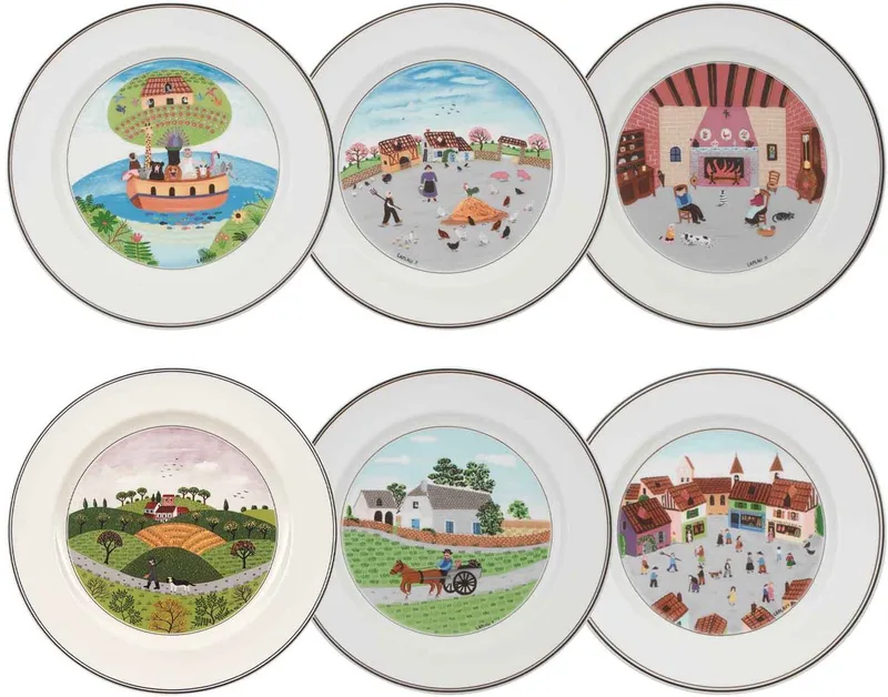 Speiseteller Kollektion Design Naif ø 27 cm Set van 6 by Villeroy & Boch in Gekleurd – product photo