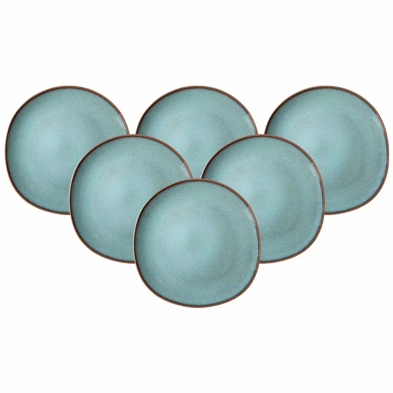 Speiseteller Lave ø 28 cm Set van 6 by Villeroy & Boch in Turquoise – product photo