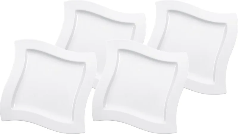 Speiseteller NewWave 27 x 27 cm Set van 4 by Villeroy & Boch in Wit-gekleurd – product photo
