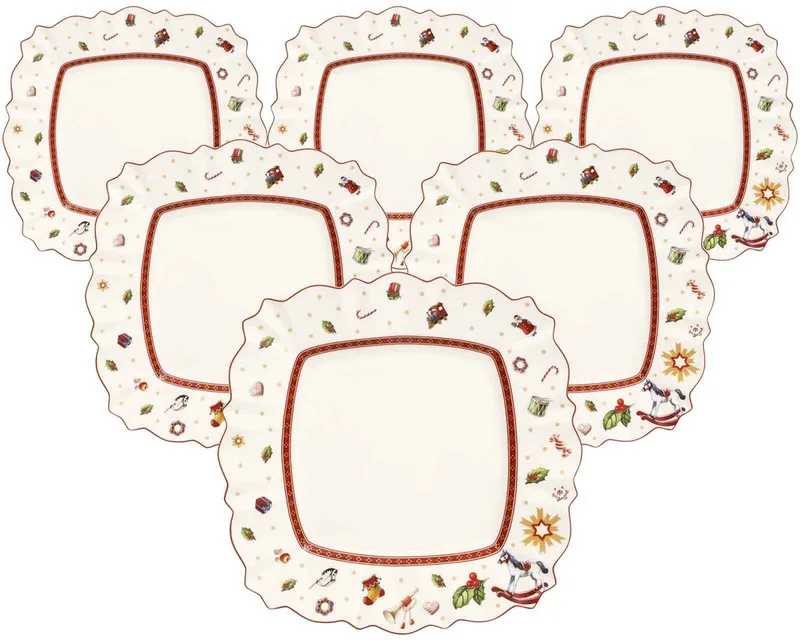Speiseteller Toy's Delight 28 x 28 cm Set van 6 by Villeroy & Boch in Wit-gekleurd – product photo