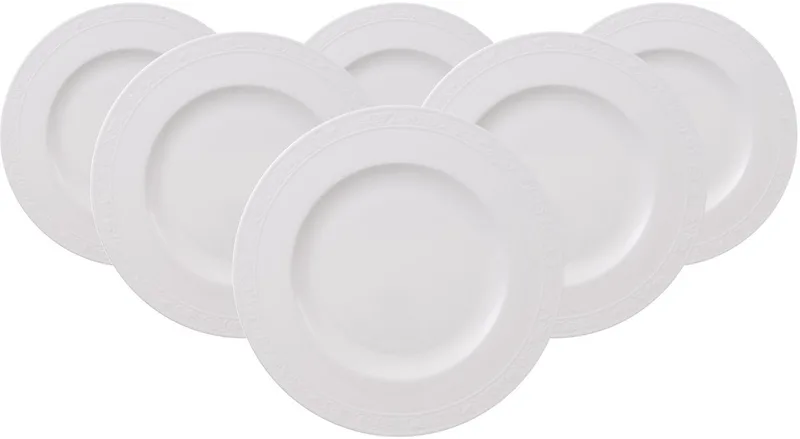Speiseteller White Pearl ø 27,5 cm Set van 6 de Villeroy & Boch en Wit-gekleurd – photo produit