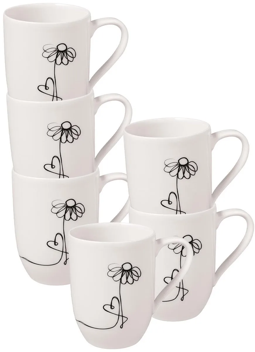 Statement Lines Becher 'Family' Statement Lines Becher 290 ml Set van 6 från Villeroy & Boch i Wit-gekleurd – produktbild