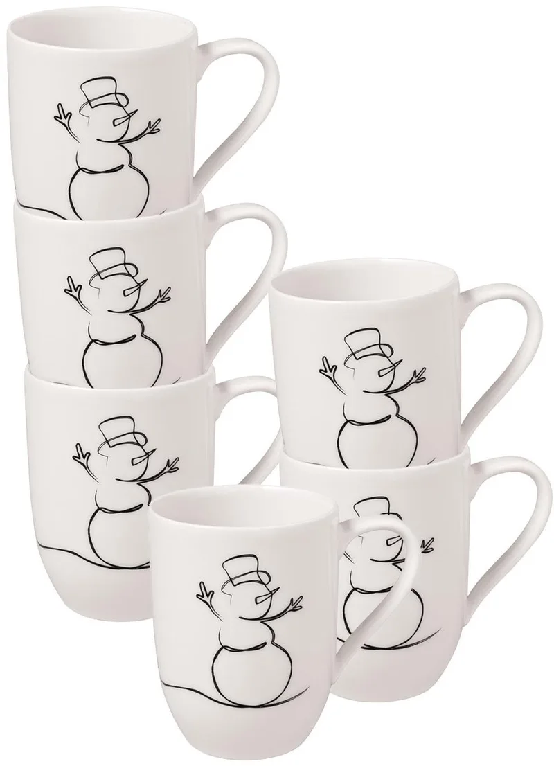 Statement Lines Becher 'XMAS' Statement Lines Becher 290 ml Set van 6 by Villeroy & Boch in Wit-gekleurd – product photo
