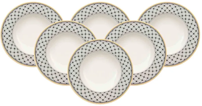Suppenteller Audun Promenade ø 24,2 cm Set van 6 by Villeroy & Boch in Wit-grijs-geel – product photo