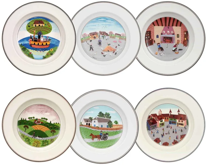 Suppenteller Kollektion Design Naif ø 21 cm Set van 6 by Villeroy & Boch in Gekleurd – product photo