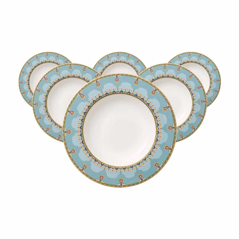 Suppenteller Samarkand Aquamarin ø 24,8 cm Set van 6 by Villeroy & Boch in Gekleurd – product photo