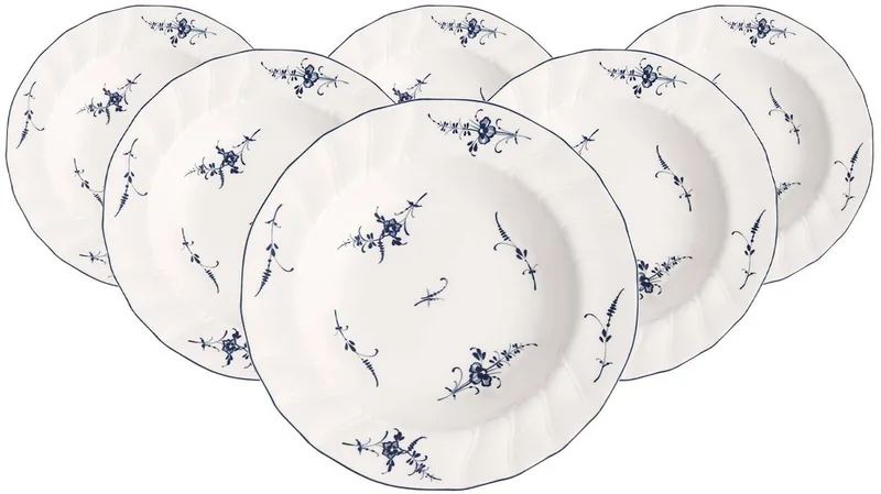 Suppenteller Vieux Luxembourg ø 22,5 cm Set van 6 by Villeroy & Boch in Wit-blauw – product photo