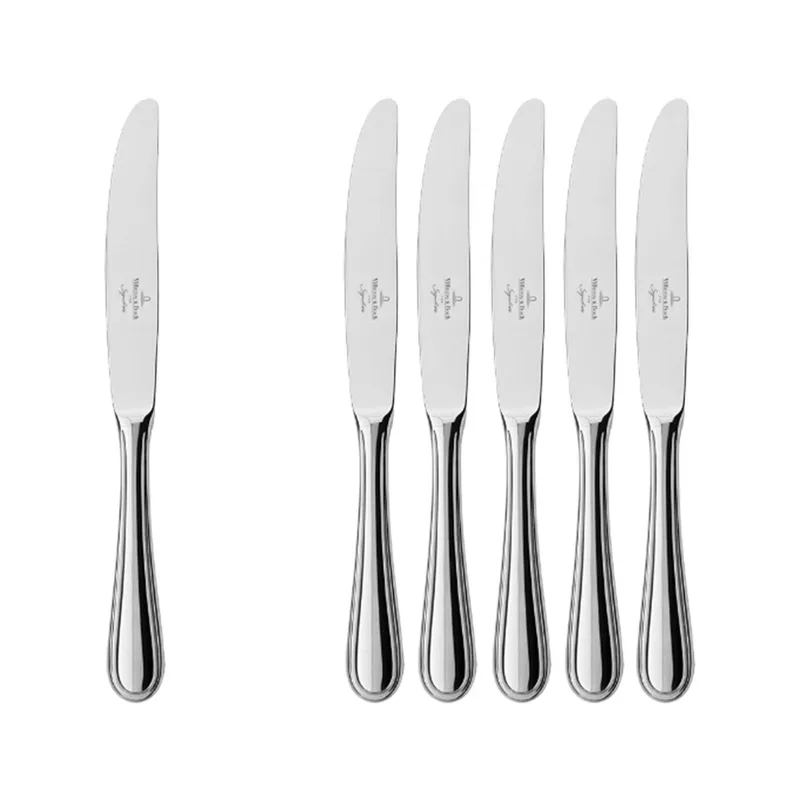 Tafelmesser Neufaden Merlemont 233 mm Set van 6 von Villeroy & Boch in Silber – Produktfoto