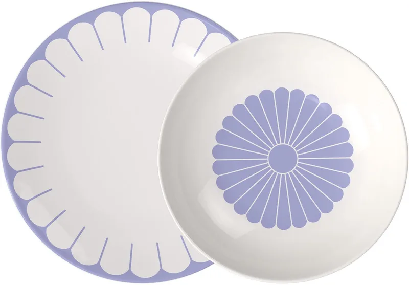 Tafelservice Fleur Couleur Set van 12 by Villeroy & Boch in Blue – product photo