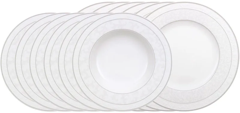 Tafelservice Gray Pearl Set van 12 by Villeroy & Boch in Wit-gekleurd – product photo