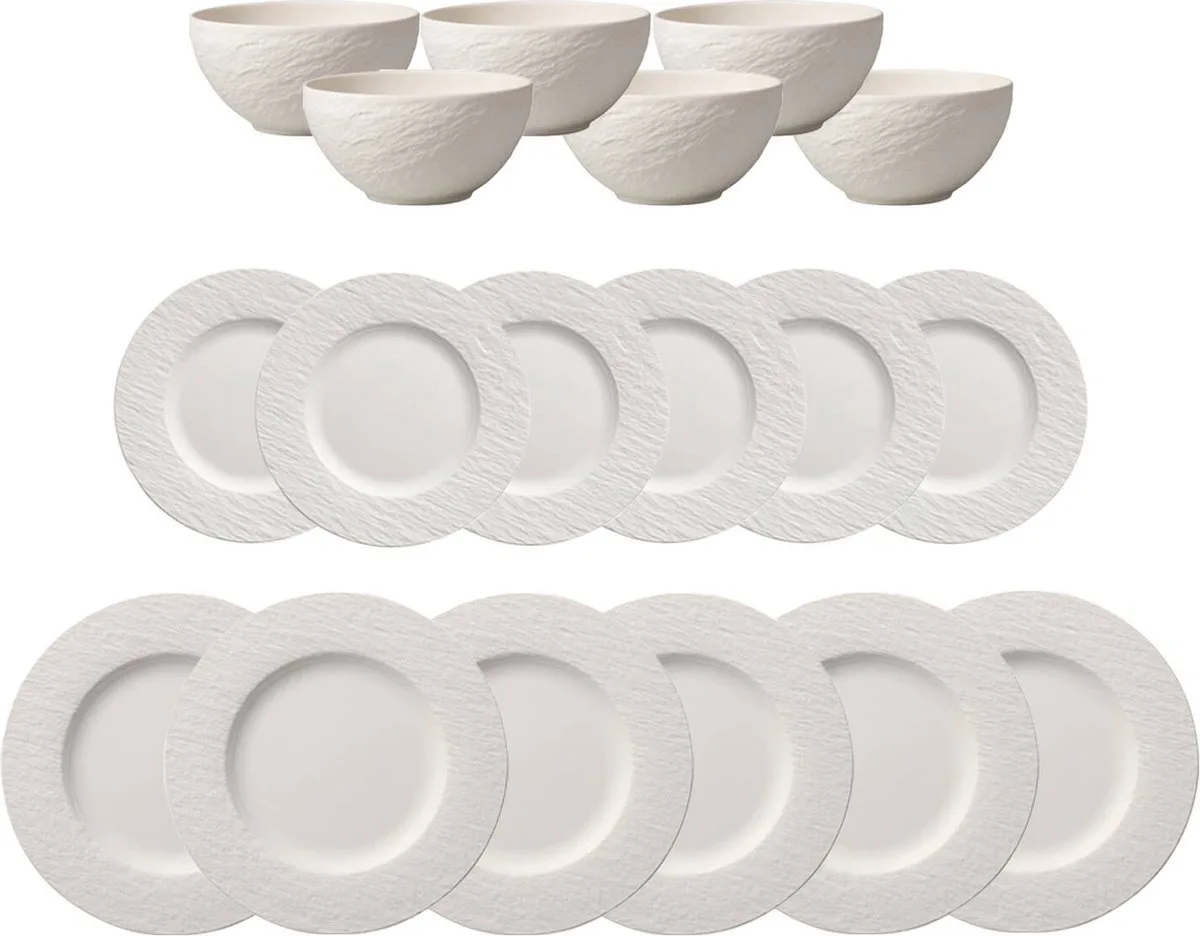 Tafelservice Manufacture Rock 18-tlg. van Villeroy & Boch in Wit-gekleurd – productfoto
