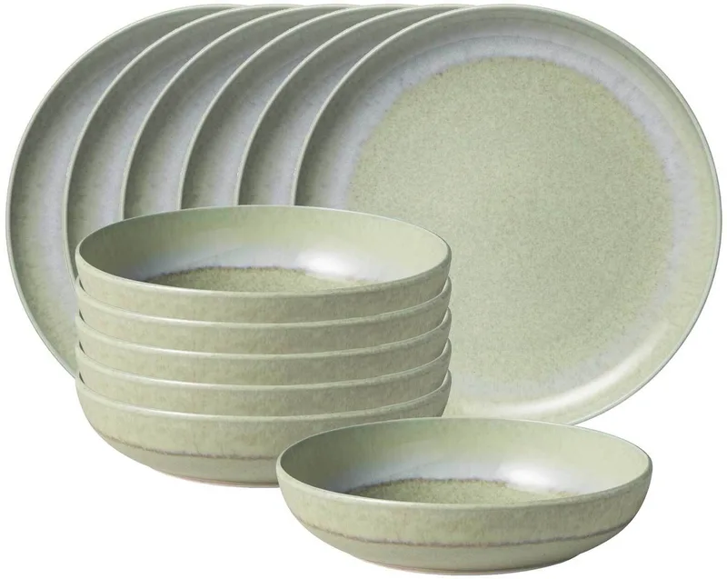 Tafelservice Perlemor Alga Set van 12 by Villeroy & Boch in Green – product photo
