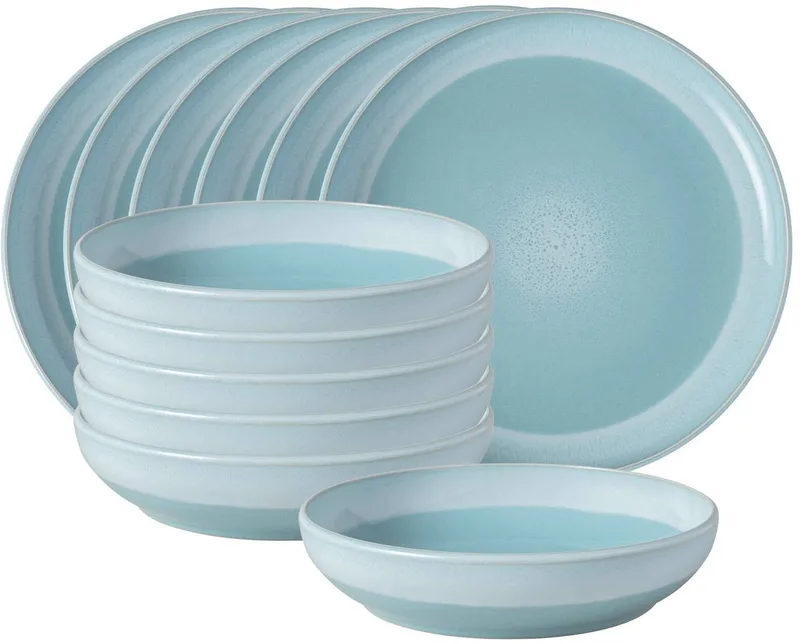 Tafelservice Perlemor Aqua Set van 12 by Villeroy & Boch in Blue – product photo