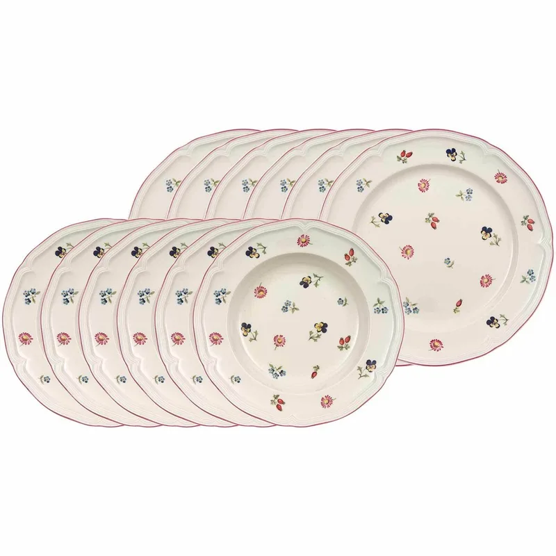 Tafelservice Petite Fleur Set van 12 by Villeroy & Boch in Wit-gekleurd – product photo