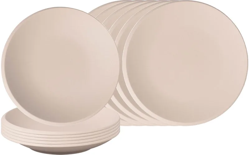 Teller- & Schalenset NewMoon Set van 12 by Villeroy & Boch in Beige – product photo