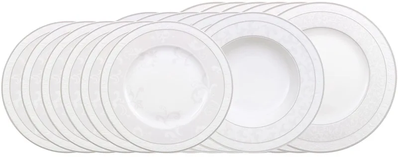 Teller-Set Gray Pearl Set van 18 by Villeroy & Boch in Wit-gekleurd – product photo