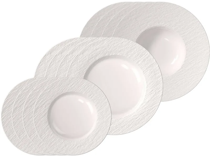 Teller-Set Manufacture Ice Set van 12 von Villeroy & Boch in Wit-gekleurd – Produktfoto