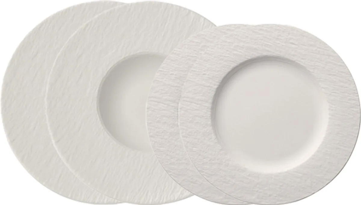 Teller-Set Manufacture Rock Set van 4 by Villeroy & Boch in Wit-gekleurd – product photo