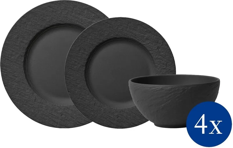 Teller-Set Manufacture Rock by Villeroy & Boch in Zwart-gekleurd – product photo