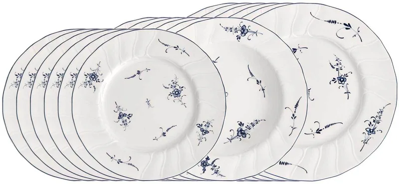 Teller-Set Vieux Luxembourg Set van 18 by Villeroy & Boch in Wit-blauw – product photo