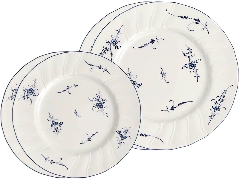 Teller-Set Vieux Luxembourg Set van 4 by Villeroy & Boch in Wit-blauw – product photo