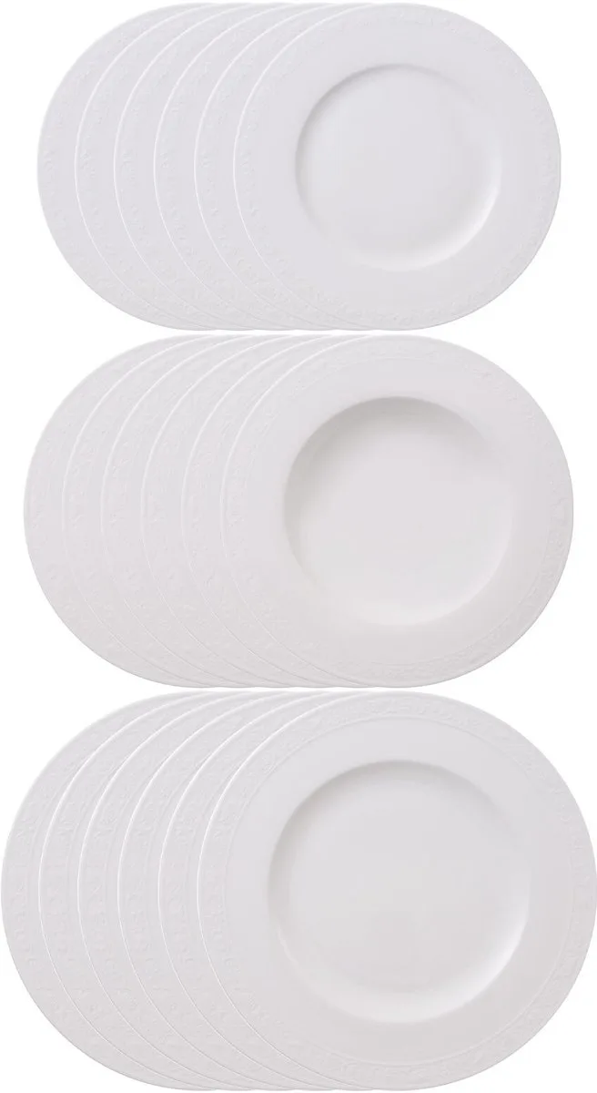 Teller-Set White Pearl Set van 18 van Villeroy & Boch in Wit-gekleurd – productfoto