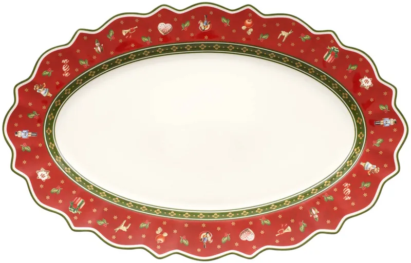 Toy's Delight Serveerschaal - ovaal - 50 x 31 cm - Kerst fra Villeroy & Boch i Rød – produktbillede