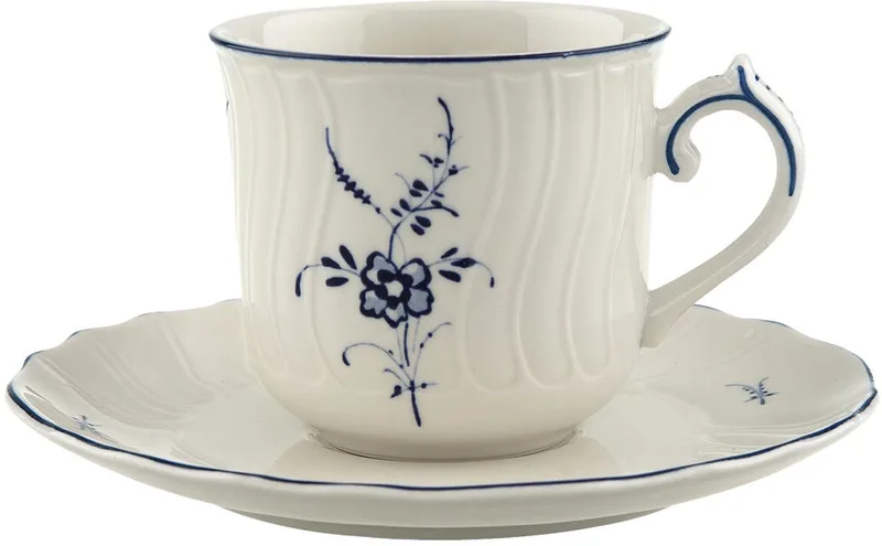 Vieux Luxembourg - Koffiekop en Schotel von Villeroy & Boch in Wit-blauw – Produktfoto