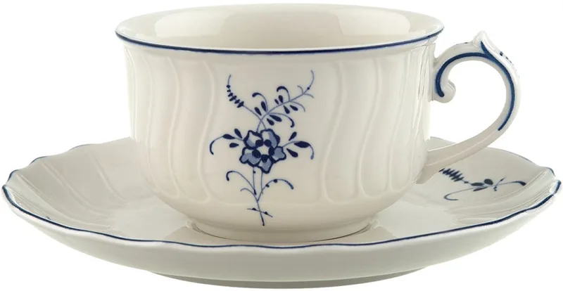 Vieux Luxembourg - Theekop en Schotel von Villeroy & Boch in Wit-blauw – Produktfoto