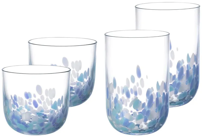 Wasser- und Longdrinkglas-Set Like Confetti Set van 4 de Villeroy & Boch en Bleu – photo produit